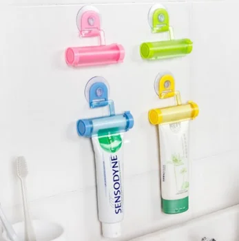 

Rolling Toothpaste Squeeze Press Bathroom Tube With Strong Suction Cup Storage Hook Organizer Holder Random Color