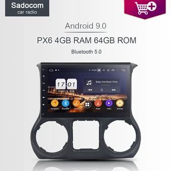 

PX6 10.1" DSP TDA7851 Android 10.0 4GB+64GB 8 core Car DVD Player GPS Glonass RDS autoradio wifi Bluetooth 5.0 For Jeep Wrangler