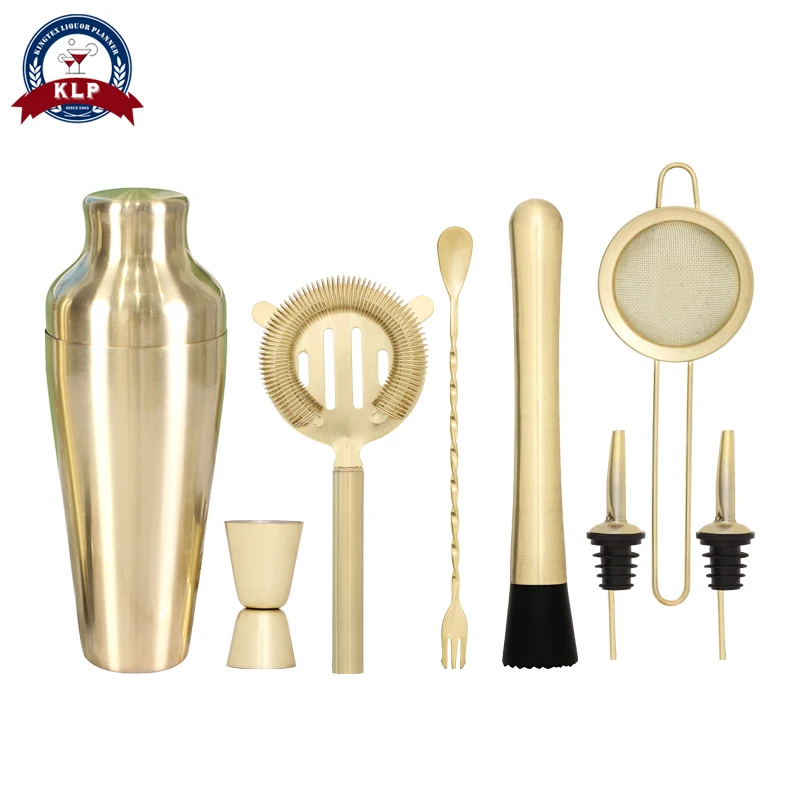 

Wholesale personalized bar necessary stainless steel 8pcs bartender kit