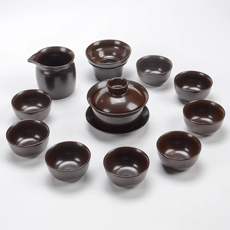 

Manufacturers Direct Selling 12 Head Glaze Tureen Ceramic Kung Fu Tea Set Household