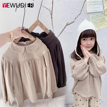 

Cotton Autumn Girls Clothes Spring Winter Kids Autumn Korean Long Sleeve Shirt Children Soft Muslin Double Gauze Clothes Coat