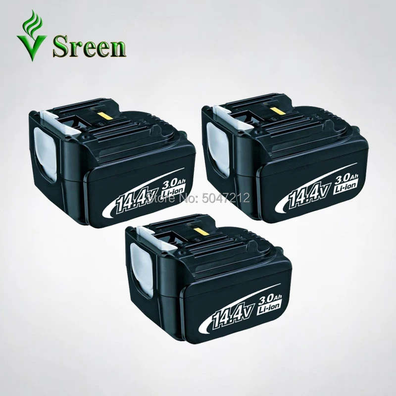 

3000mAh For Makita 14.4V BL1430 Lithium Ion Rechargeable Power Tools Battery Replacement LXT200 BL1415 194065-3 194066-1