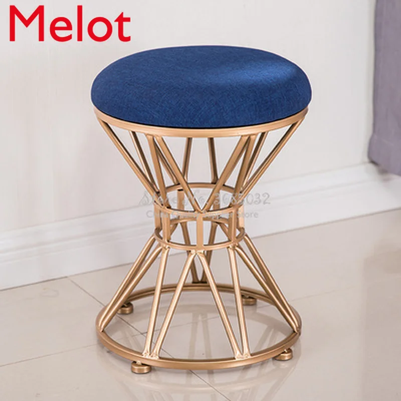 

North gdeilipo dressing stool fashion wrought iron stool fabric change shoe bench bedroom dressing table chair nail makeup stool