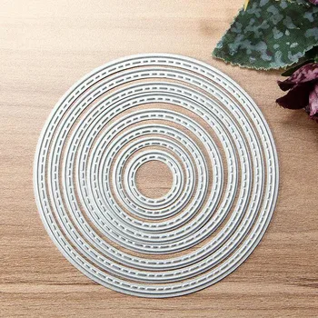 

8PCS Assorted Size Metal Carbon Steel Round Circle Embossing Cutting Dies Stencil Template for DIY Scrapbooking Album Paper Card