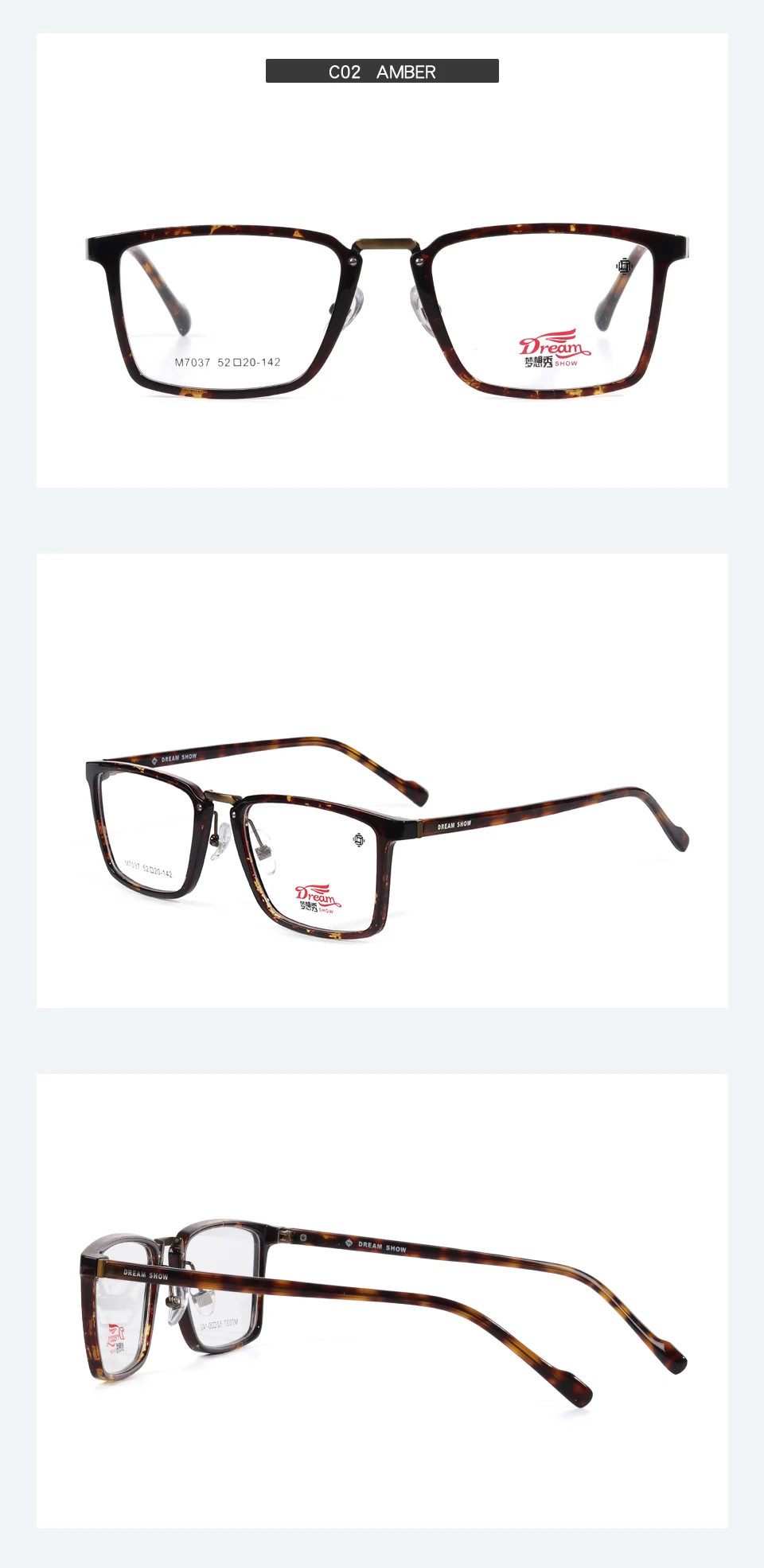 TR90 мужские очки, оправа, квадратные оптические очки, Ретро прозрачные очки для близорукости по рецепту, оправа# M7037