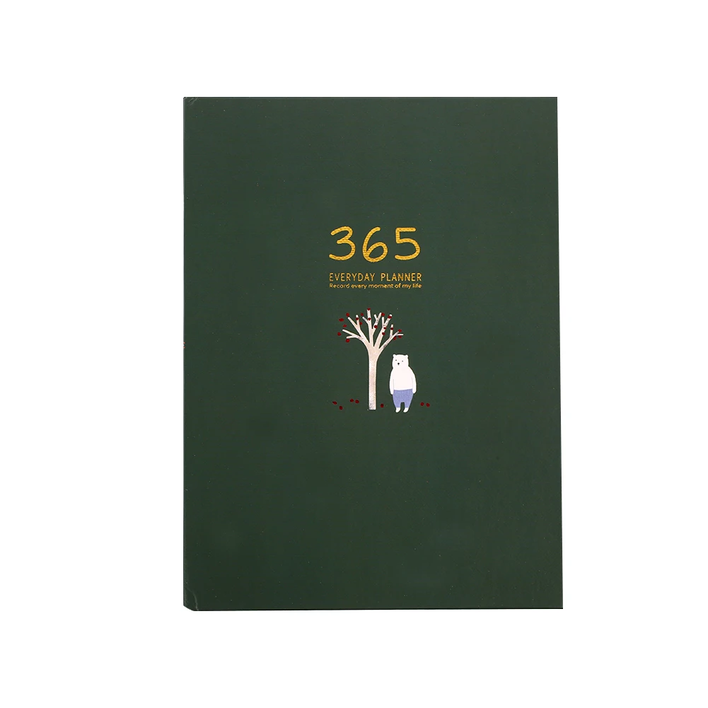 Дневник, блокнот s A5, белый цвет слоновой кости, канцелярские принадлежности, пишущие вопросы, резьба, кавайные подарки, офисный школьный журнал, милый - Цвет: Green