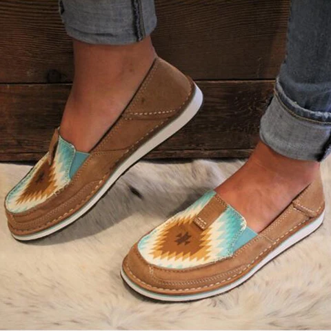Casual Flat Shoes Spring Autumn Flat Loafer Women Shoes Slips Soft Round Toe Denim Flats Canvas Shoes Plus Size
