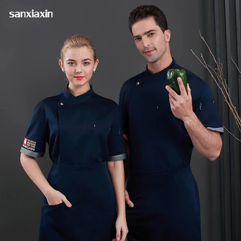 

New chef Shirt male High Quality chef uniform Western restaurant workwear Breathable hotel kitchen cooker jackets Sushi costume