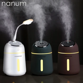 ミニ空気超音波加湿器usb充電ledナイトライトアロマエッセンシャルオイルアロマディフューザー用オフィス黒