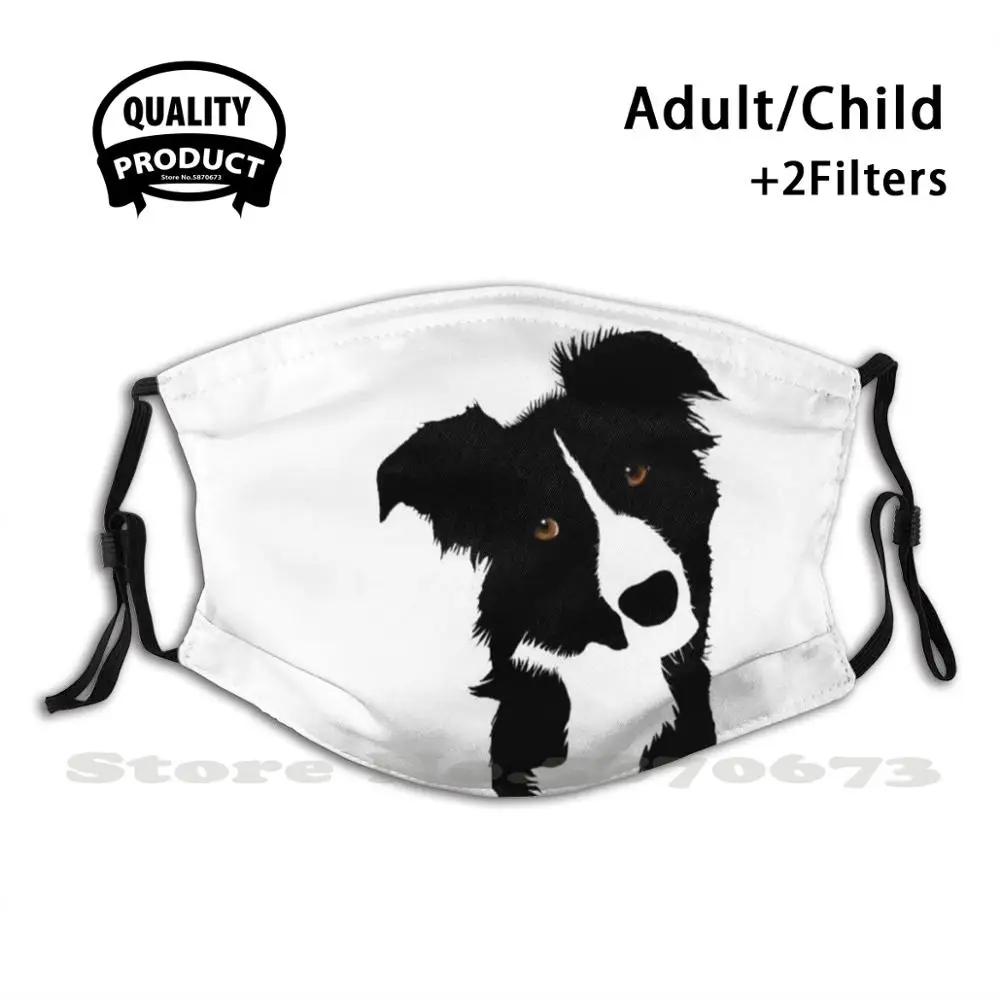 Border Collie Fashion Mouth Masks Filter Adult Kids Face Mask Dog | Аксессуары для одежды