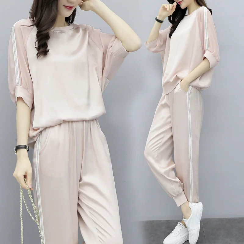 

Women's suits summer new fashion casual sports suit pants temperament commute loose self-cultivation two-piece women