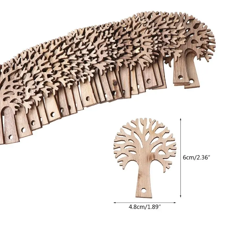 25 шт лазерная резка деревянное дерево украшение деревянная форма ремесло Свадебный декор