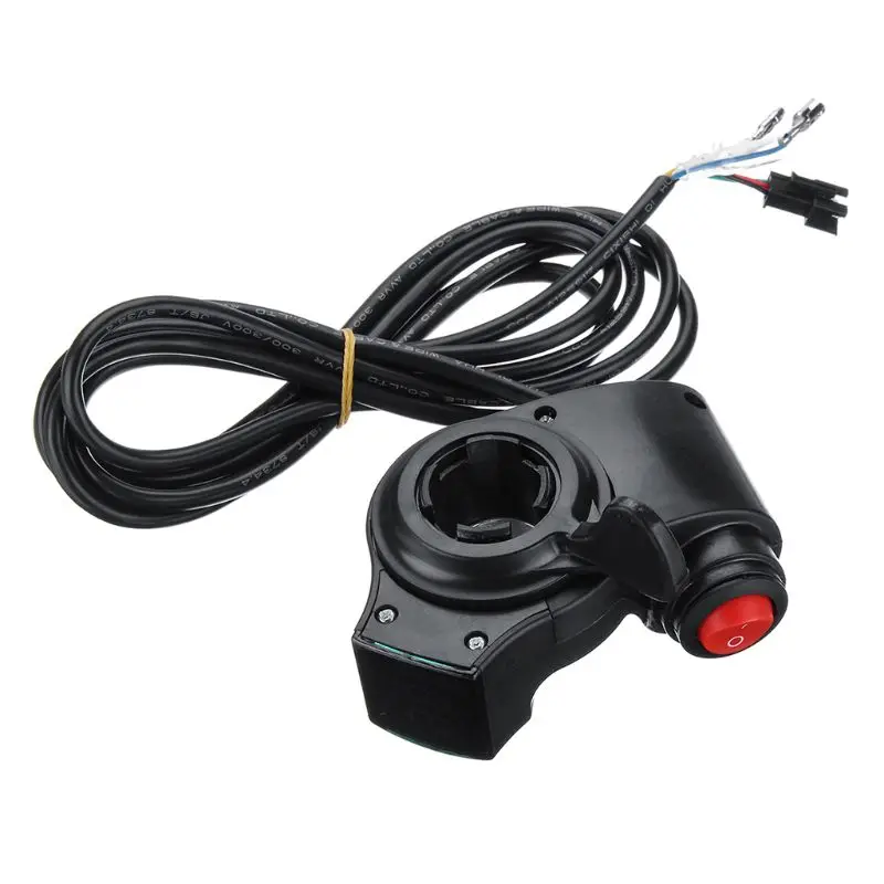 

1 Set Electric Vehicle Voltage Display Switch Handle Finger Thumb Throttle Scooter with Power LED Display Handlebar Grips for E-