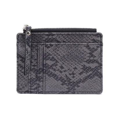 Light gray Женская сумка на молнии с отделением для карт,, кошелек для монет со змеиным узором, модный простой ультра тонкий маленький кошелек с полиуретановым съемником, Новое поступление - Цвет: Light gray
