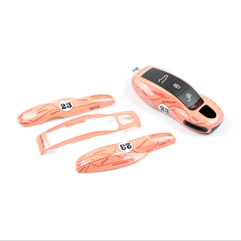 Mando a distantcia llave para Porsche Boxster Caiman 911 Panamera Cayenne Macan cubierta modificada llave carcasa Rosa cerdo seri