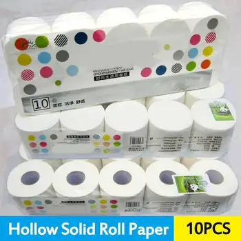 

10 Rolls/Lot Fast Shipping Toilet Roll Paper 4 Layers Home Bath Toilet Roll Paper Primary Wood Pulp Toilet Paper Tissue Roll