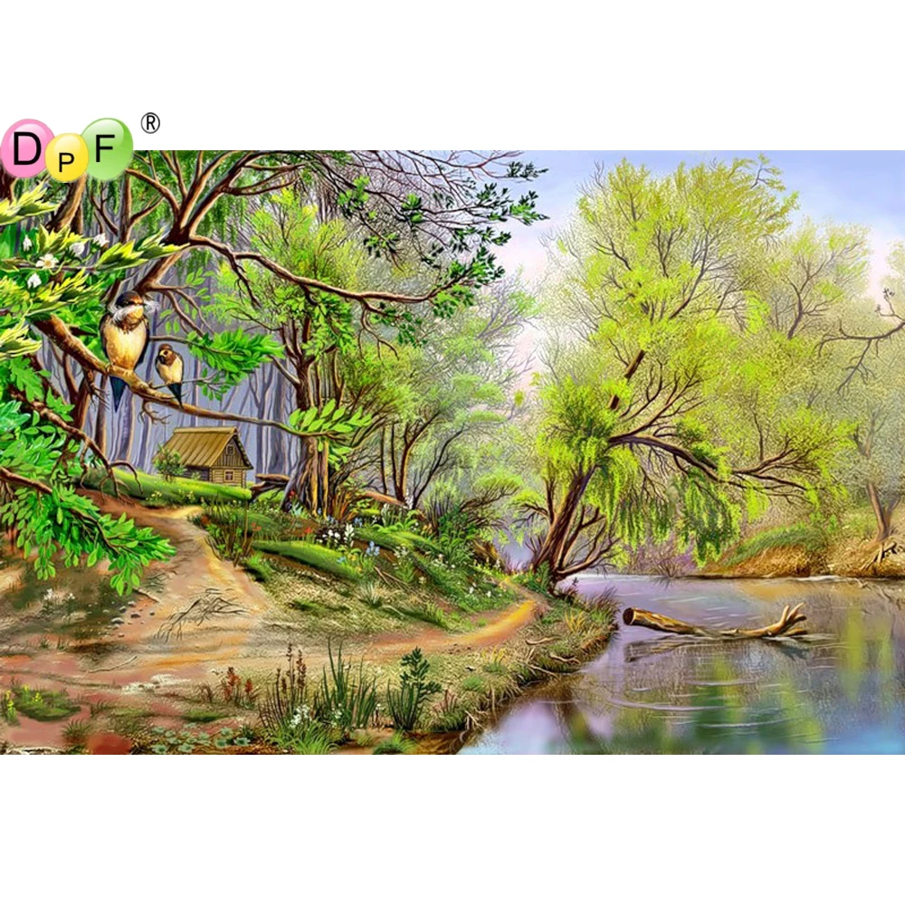 DPF 5D Birds on the tree full Round Diamond Painting Mosaic DIY Magic Cube Cross Stitch art craft Embroidery Decor | Дом и сад