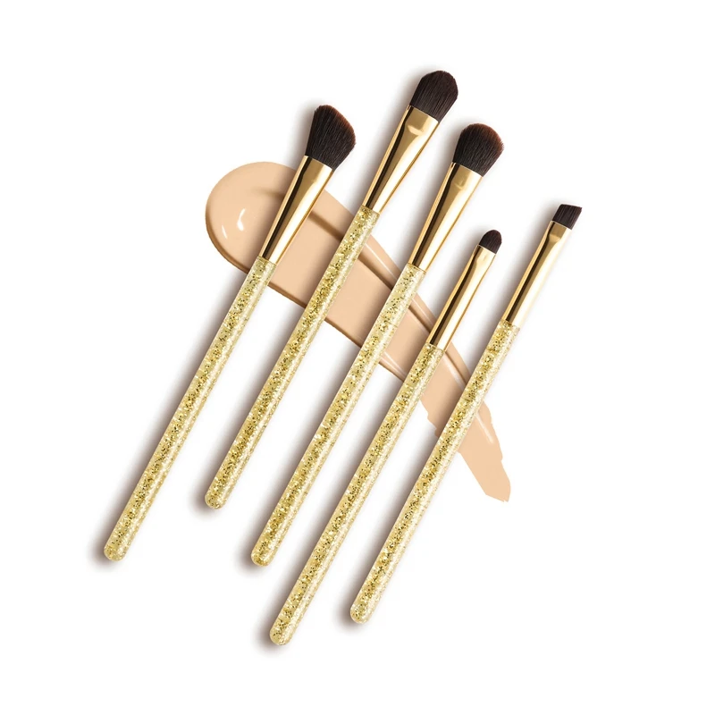 

Pretty Comy 5pcs/set Eyeshadow Eyebrow Brush Flat Head Brush Angled Brush Foundation Brush Cosmetic Brush Kit Eye Makeup Set