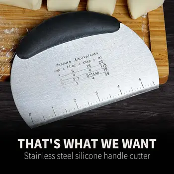 

Pastry Scraper Stainless Steel With Scale Dough Blender DIY Cookies Kitchen Biscuit Cutter Cake Tools utensilios de cocina