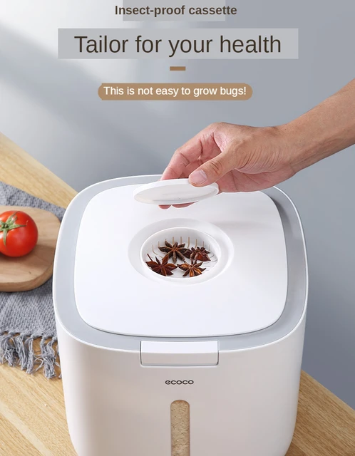 Household Kitchen Rice Storage Box Sealed Insect Proof Moisture Proof Pressed Rice Bucket Plastic Food Storage Container