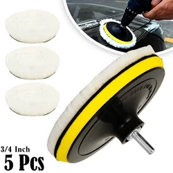 Tampons de polissage universels pour voiture, 5 pièces, 3/4 pouces, pour Machine à laine douce M14/16, disques de polissage pour carrosserie de voiture, produits de nettoyage, nouveau 