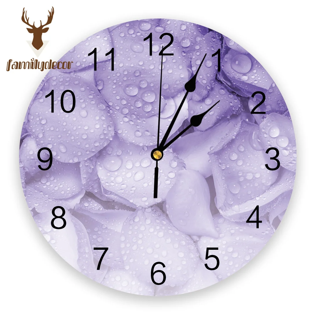 Beautiful Purple Rose Frameless Borderless Wall Clock Nice Gifts or Decor Y108 