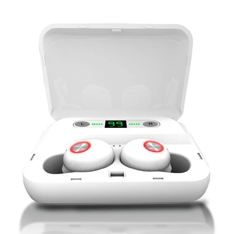 T10B 5,0 Bluetooth беспроводные стерео наушники водонепроницаемые наушники со светодиодный Светодиодный дисплей зарядная коробка перезаряжаемый мобильный телефон