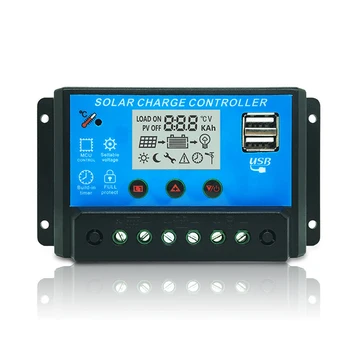 

New Solar Charge Controller PWM With LCD Dual USB 11.1V 10A Output Solar Cell Panel Intelligent Regulator PV Home