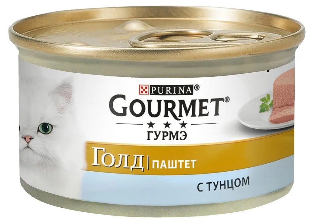Корм влажный Gourmet Гурмэ Голд Паштет для кошек с тунцом, 85 г(12 шт