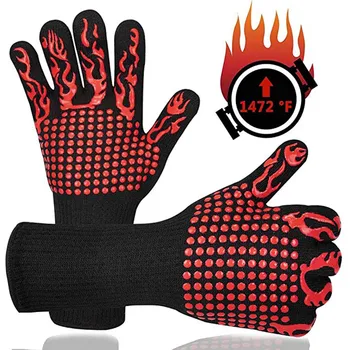 

Barbecue Gloves BBQ Gloves Kitchen Oven Mitts Baking Glove Extreme Heat Resistant Multi-Purpose Grilling Cooking Gloves New Hot