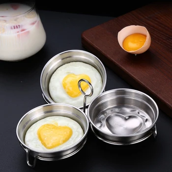 

SSGP Stainless Steel Egg Boilers Heart Shape Non-Stick Egg Cooker Poached Baking Mold Kitchen Tool Pancake Maker