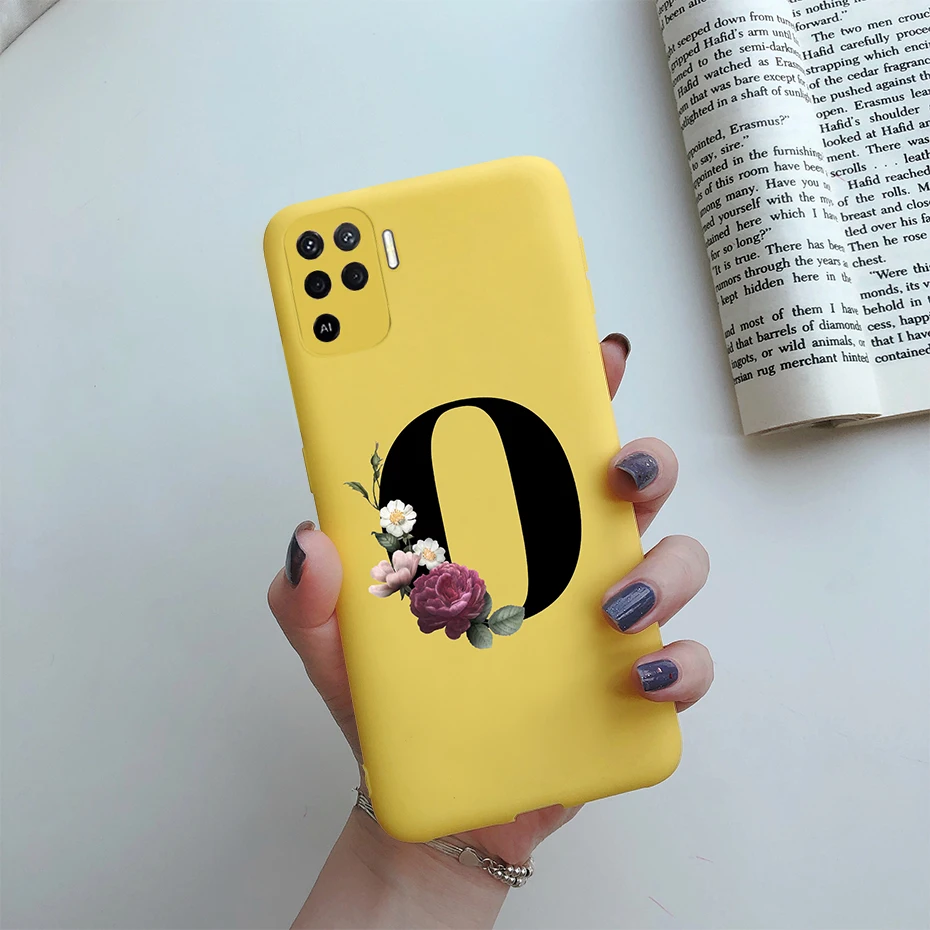 cases for oppo phones For Oppo Reno 5 Lite Case Letters Monogram ABC Flower Soft Silicone Back Cover For Oppo Reno5 Z Reno 5 F Z Lite 5F 5Z 5Lite Case oppo phone back cover Cases For OPPO