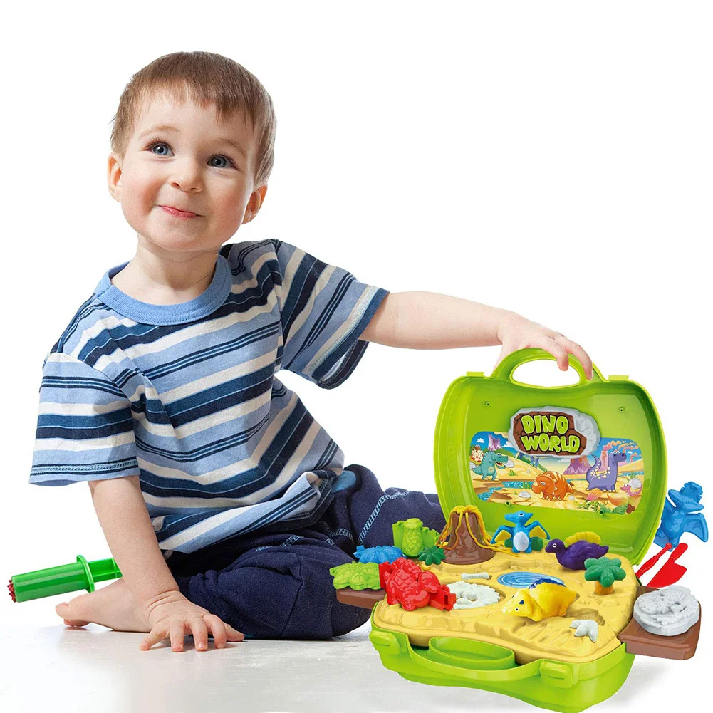 

Kids Toys DIY Mixed Color Clay Dinosaur Mold Play Toy Simulation High Quality Durable Education Clay Toy Set for Boys and Girls