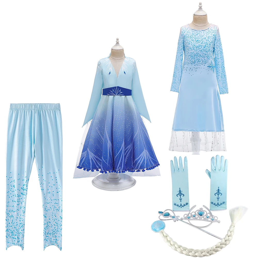 

Girl Elsa Dress Set Children Cosplay Anna Elza Princess Costume For 3-10 Years Girls Child Christmas Birthday Party Dresses