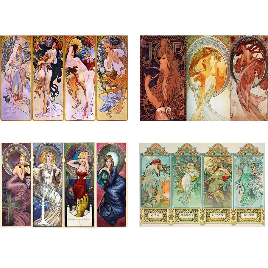 Alphonse Mucha Retro Woman art DIY 5D Diamond Painting Handmade Cross stitch Set Mosaic Embroidery decoration | Дом и сад