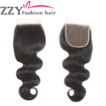 ZZY Fashion Hair Brazilian Body Wave Bundles With Closure non-remy Human Hair Weave Bundles With Closure 6