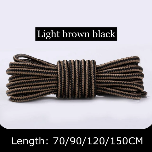 1 Pair Martin Shoes Round Shoe Laces Striped Double Color Fashion Shoelaces Outdoor Hiking And Leisure Sports Shoelace 18 Color Light brown black