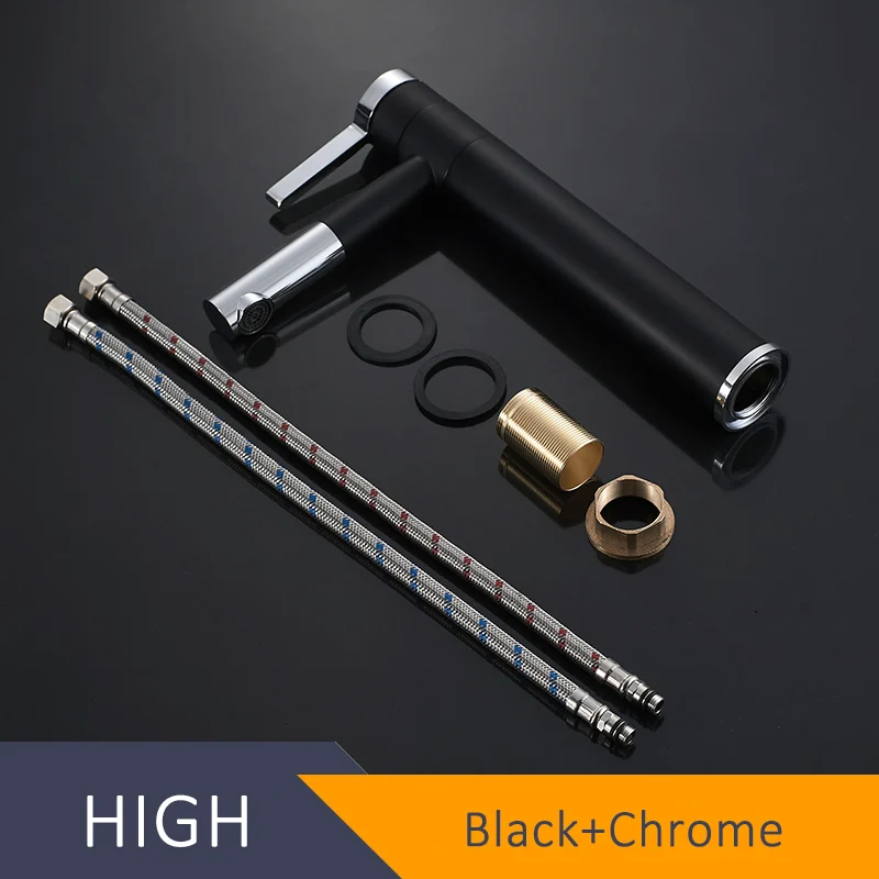 Black Chrome Vidric смеситель для раковины, кран с поворотом на 720 градусов, кран для раковины, белые и Серебристые хромированные смесители для ванной комнаты, одноручной смеситель Torneira - Цвет: Black Chrome