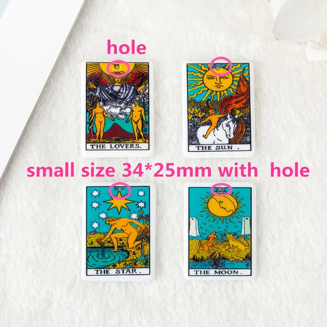 마법의 점을 위한 매혹적인 작은 타로 카드 펜던트