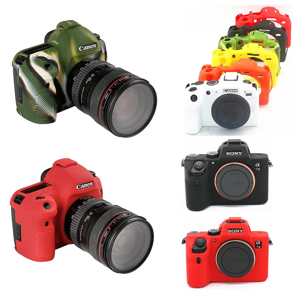 

Silicone Camera Case Body Cover for Canon EOS 90D RP R 250D 5D Mark III IV 5D3 5D4 3000D 4000D 800D 750D SL3 T6i T7i