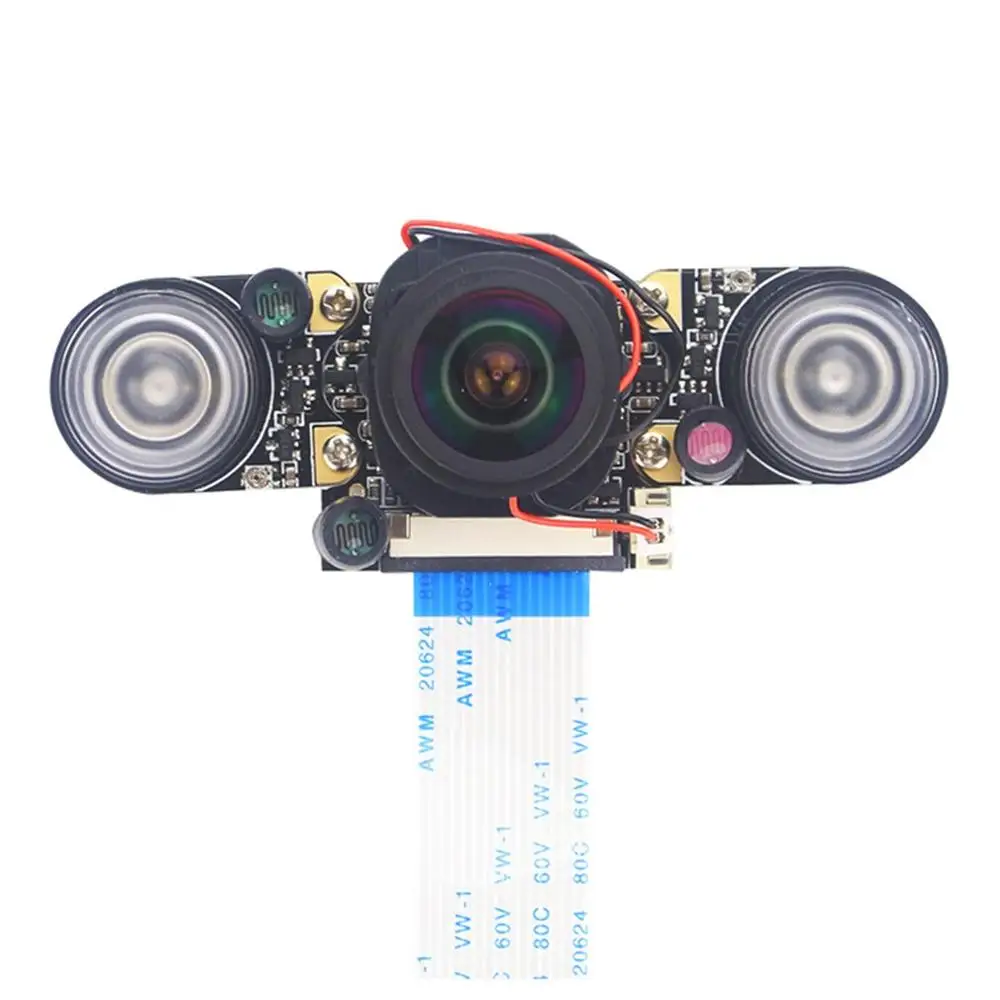 

For Raspberry Pi 4 Model B/3B+/3B/2B Fisheye Wide Angle Camera 175 Degree IR-CUT Automatic Switching Day and Night Vision