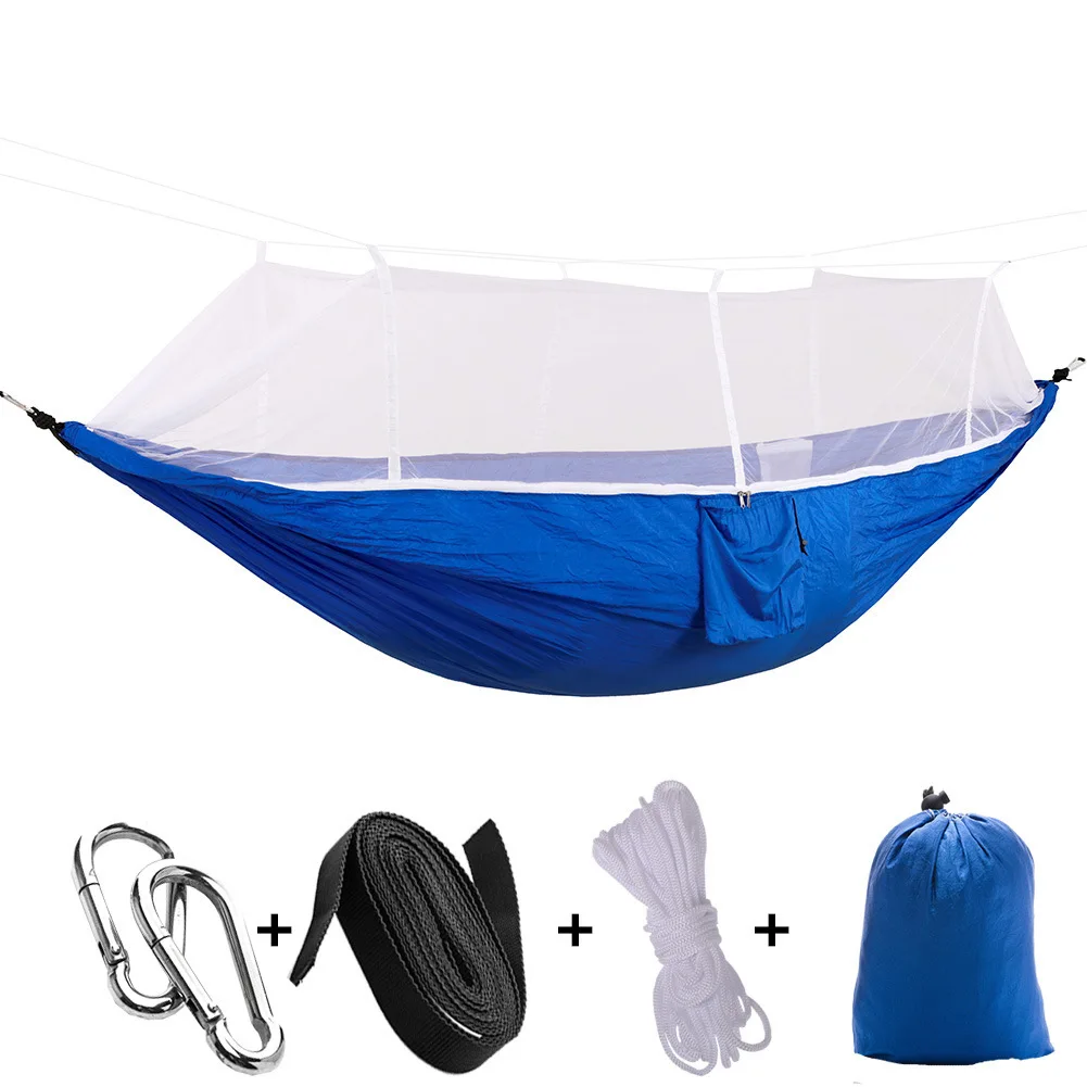 

Export Europe And America High Quality with Mosquito Net Hammock Parachute Cloth Nylon Wrinkling Camping Swing Hanging Chair Air