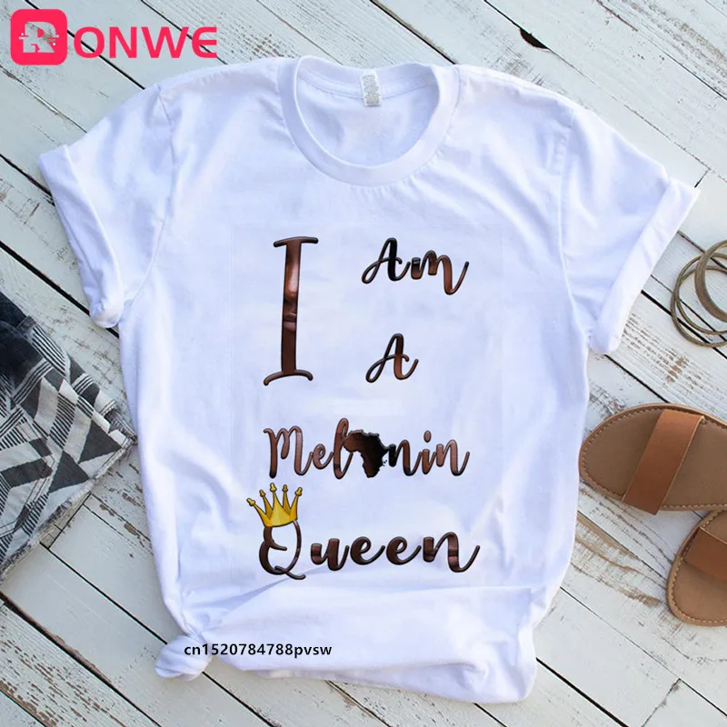 Beauty African Lady Women T shirt African Black Girl History Month