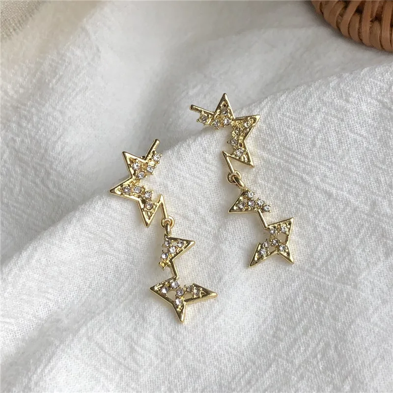 

Vintage Rhinestones Earrings Korean Fashion Irregular Dangle Geometric Earrings For Women Accessories Wedding boucle d'oreille