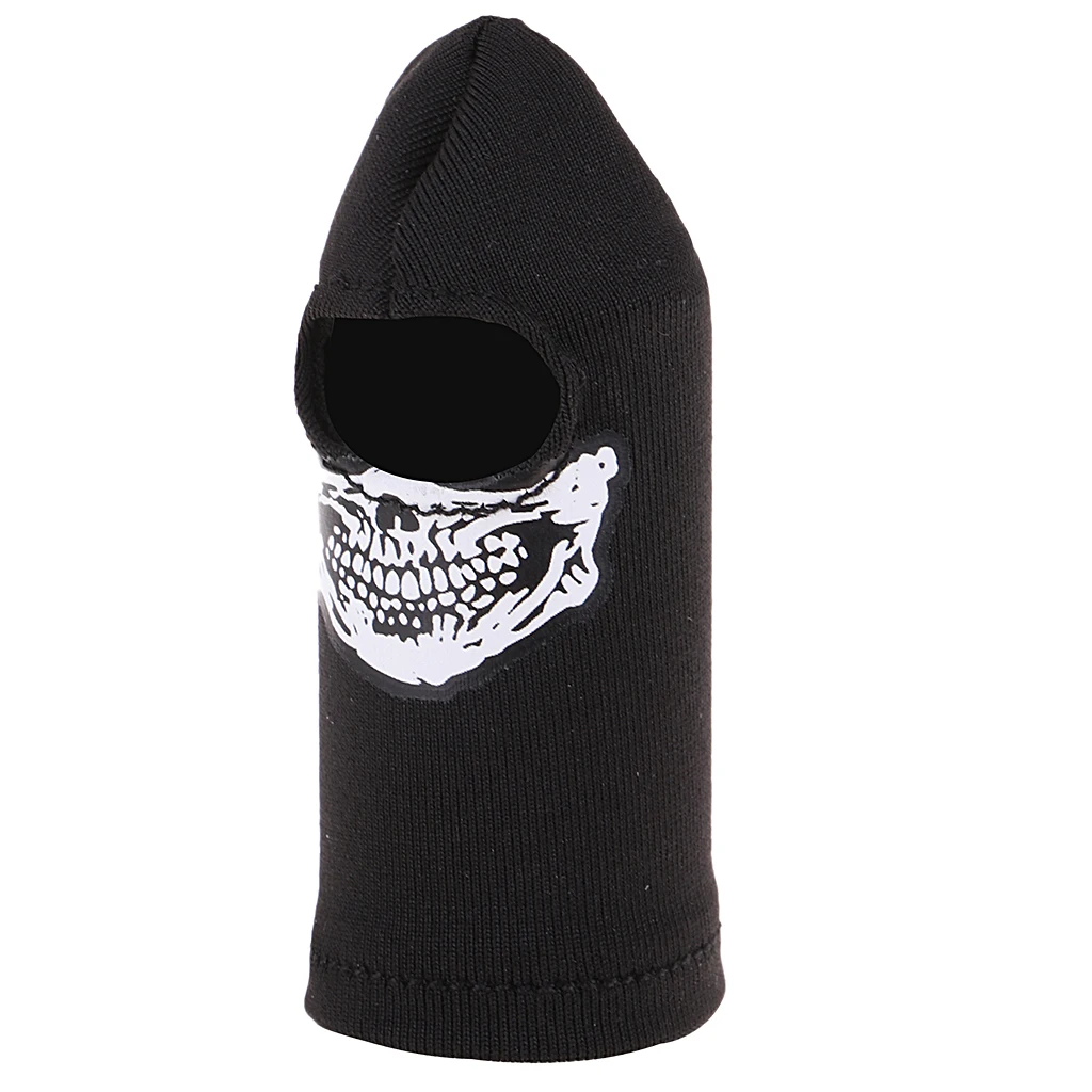 1/6 Scale Black Head Face Mask Cap Gothic Skull Style for 12inch  Doll