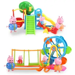 Оригинальный Peppa Pig family pack парк развлечений колесо обозрения детские игрушки полная ролевая фигурка модель Pelucia подарки для детей