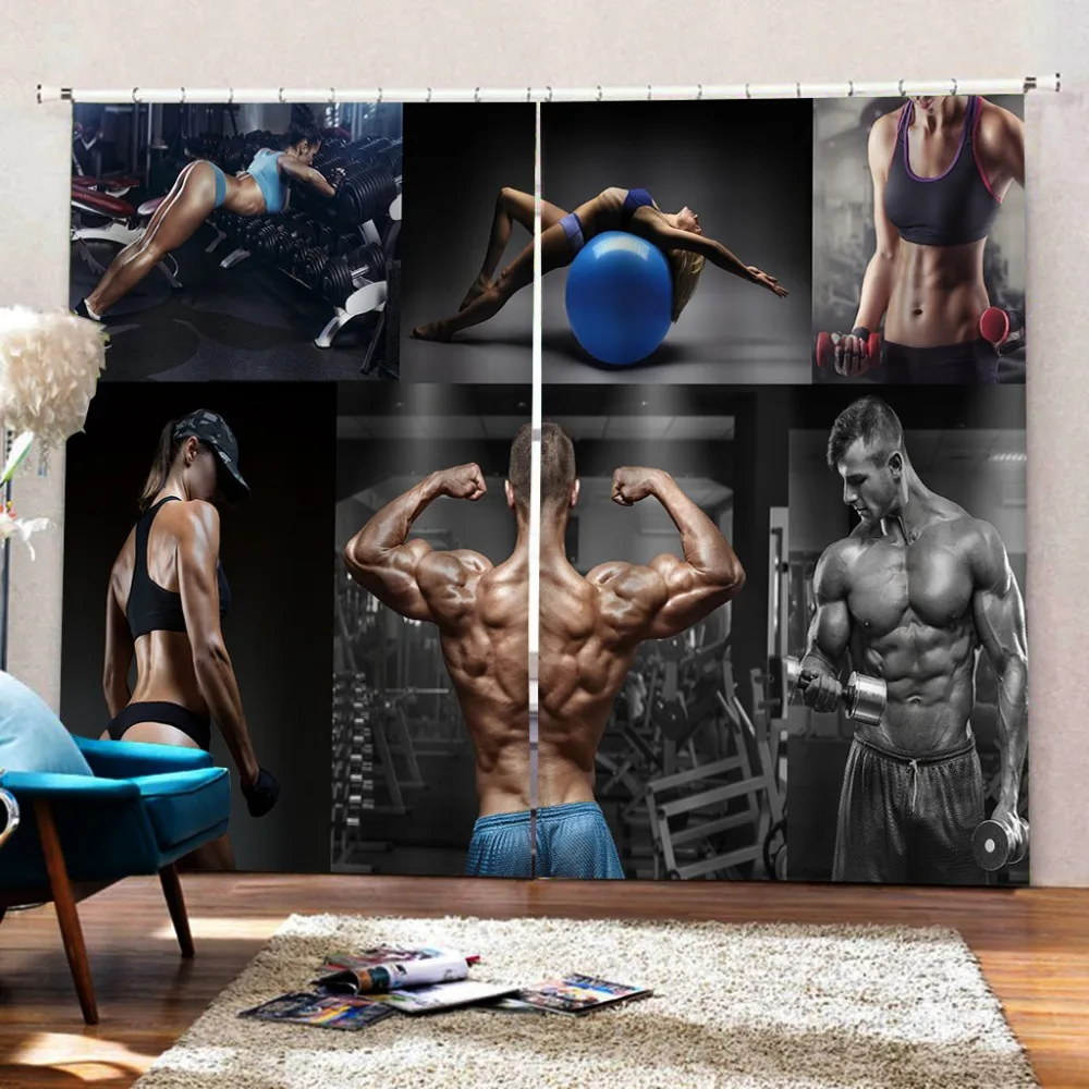 Sport curtains 3D Curtain Luxury Blackout Window Curtain Living Room