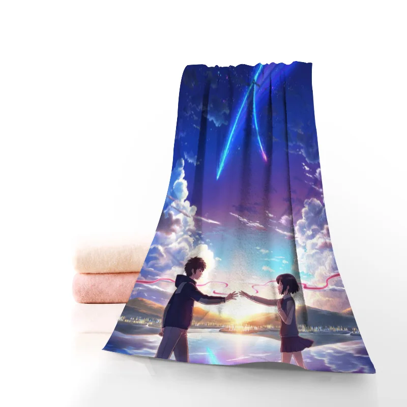 

Пользовательское Аниме Полотенце Kimi no na с принтом, хлопок, ткань для лица/ткань для детей, мужские и женские полотенца для душа
