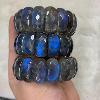 

blue rainbow Labradorite stone bracelet natural gemstone bangle fine jewelry for woman for man for gift wholesale