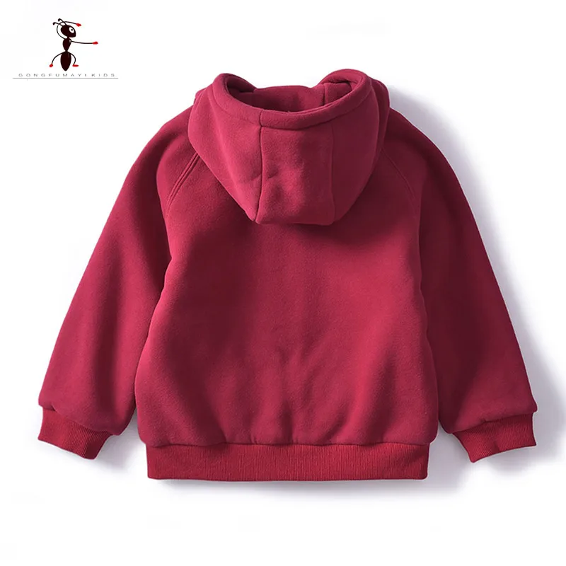 Kung Fu Ant/зимнее однотонное пальто на молнии для мальчиков стильная детская одежда, куртка От 4 до 16 лет пальто для крупных детей Топы для улицы и дома, 3862